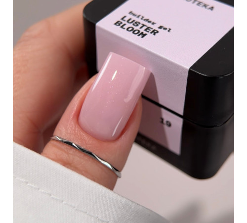 BIBLIOTEKA Builder gel nail gel No. 19 Luster Bloom, cool pink with shimmer, 30 ml
