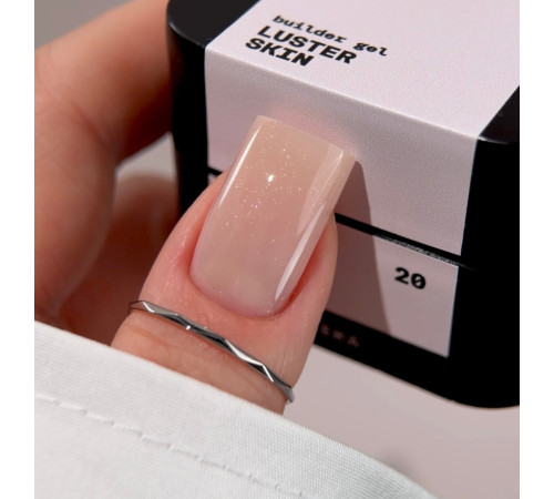 BIBLIOTEKA Builder gel nail gel No. 20 Luster Skin, warm beige with shimmer, 30 ml