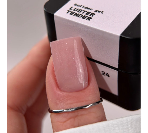 BIBLIOTEKA Builder gel for nails No. 24 Luster Tender, delicate with shimmer, 30 ml