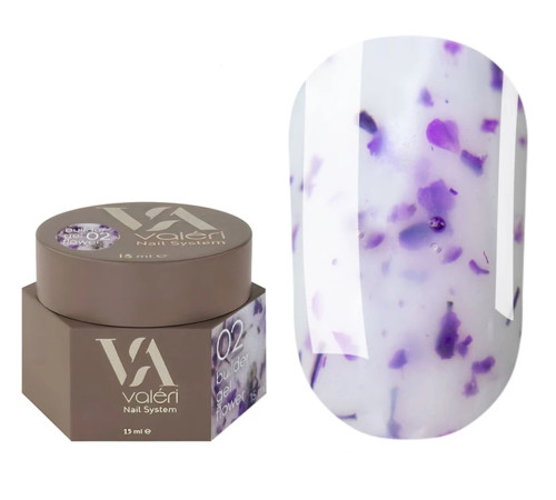 Nail gel Valeri Builder gel Flower No. 02, 15 ml