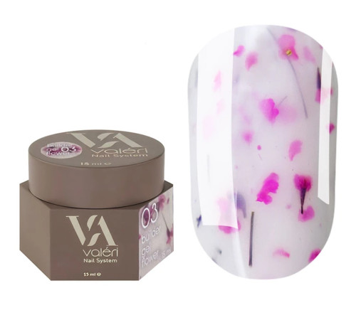 Nail gel Valeri Builder gel Flower No. 03, 15 ml