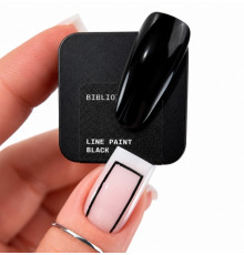 Гель-фарба для нігтів BIBLIOTEKA Line paint Black, чорна, 5 мл