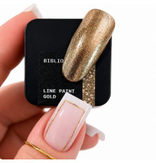 Гель-фарба для нігтів BIBLIOTEKA Line paint Gold, золото, 5 мл