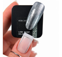 Гель-фарба для нігтів BIBLIOTEKA Line paint Silver, cрібна, 5 мл