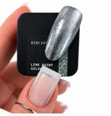 Гель-фарба для нігтів BIBLIOTEKA Line paint Silver, cрібна, 5 мл