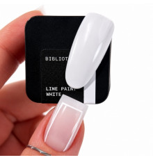 Гель-фарба для нігтів BIBLIOTEKA Line paint White, біла, 5 мл