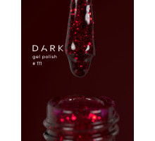 DARK gel polish #111, red with sparkles, 6 ml
