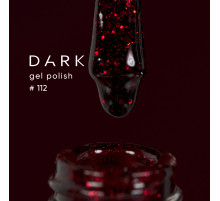 Gel polish DARK No. 112, dark cherry with red shimmer, 10 ml