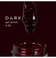 Гель-лак DARK №112, темно-вишневий з червоним шиммером, 10 мл