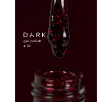 Gel polish DARK No. 112, dark cherry with red shimmer, 6 ml