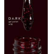 Гель-лак DARK №112, темно-вишневий з червоним шиммером, 6 мл