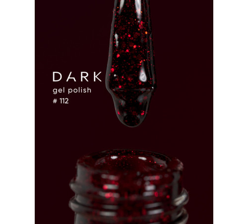Gel polish DARK No. 112, dark cherry with red shimmer, 6 ml