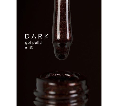 DARK gel polish No. 113, dark maroon with golden shimmer, 6 ml