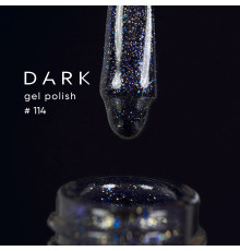 DARK gel polish #114, dark blue with blue-silver shimmer, 10 ml