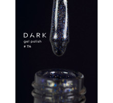 Гель-лак DARK №114, темно-синій з блакитно-срібним шиммером, 6 мл