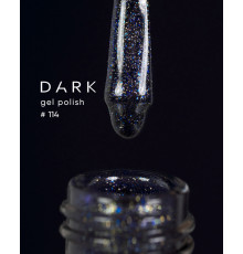 DARK gel polish #114, dark blue with blue-silver shimmer, 6 ml