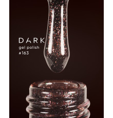 Гель-лак DARK №163, коричневий з блискітками, 10 мл