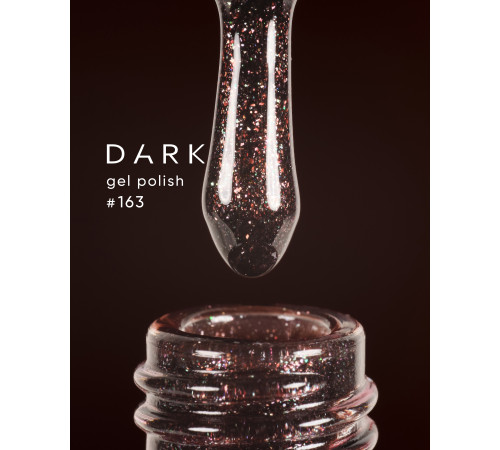Гель-лак DARK №163, коричневий з блискітками, 10 мл