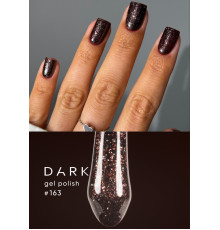 Гель-лак DARK №163, коричневий з блискітками, 6 мл