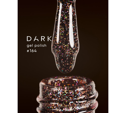 Гель-лак DARK №164, коричневий з шиммером, 10 мл