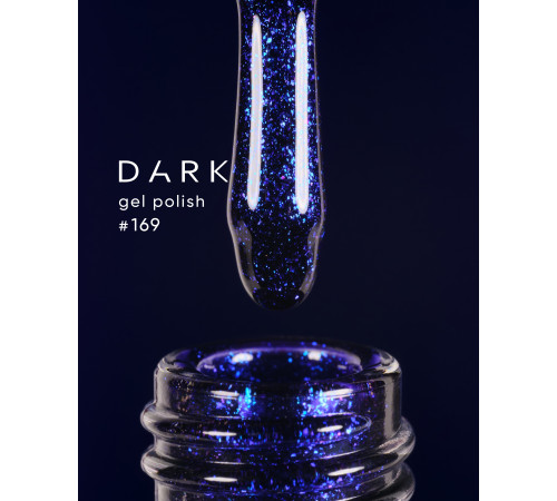 Гель-лак DARK №169, синій з блискітками, 6 мл