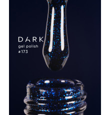 Гель-лак DARK №173, чорний з синіми блискітками, 10 мл