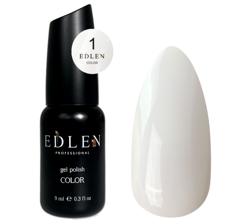 Гель-лак Edlen Color №001 білий, 9 мл