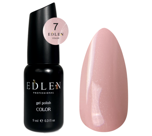 Гель-лак Edlen Color №007 ніжно-рожевий з мікроблиском, 9 мл