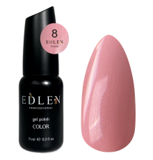 Гель-лак Edlen Color №008 светлый клубнично-розовый с микроблеском, 9 мл