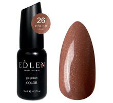 Гель-лак Edlen Color №026 світло-коричневий із золотим шиммером, 9 мл