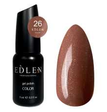Гель-лак Edlen Color №026 світло-коричневий із золотим шиммером, 9 мл