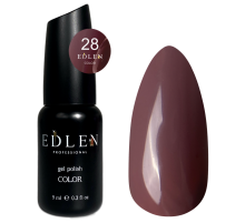 Gel polish Edlen Color No. 028 dark brown, 9 ml