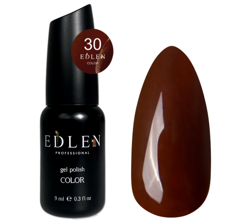 Гель-лак Edlen Color №030 сливово-коричневий, 9 мл