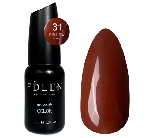 Гель-лак Edlen Color №031 рудо-коричневий, 9 мл