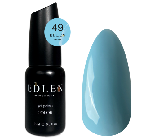 Гель-лак Edlen Color №049 блакитно-бірюзовий, 9 мл