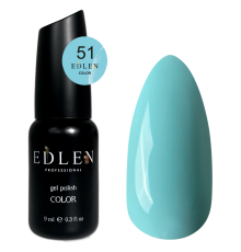 Гель-лак Edlen Color №051 світло-бірюзовий, 9 мл
