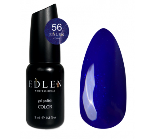 Гель-лак Edlen Color №056 синій з шиммером, 9 мл