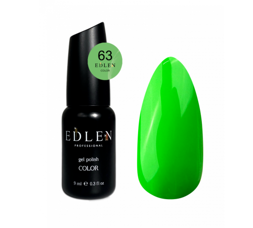 Гель-лак Edlen Color №063, салатовий, 9 мл