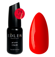 Гель-лак Edlen Color №071 помаранчево-червоний неон, 9 мл