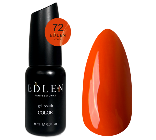 Гель-лак Edlen Color №072 приглушенный оранжевый, 9 мл