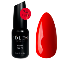 Gel polish Edlen Color No. 074 bright red neon, 9 ml
