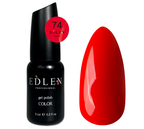 Гель-лак Edlen Color №074 яскравий червоний неон, 9 мл