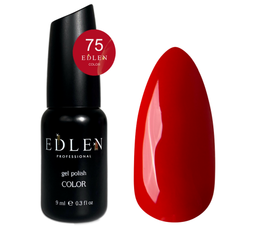 Гель-лак Edlen Color №075 насичений червоний, 9 мл