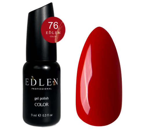 Гель-лак Edlen Color №076 класичний червоний, 9 мл