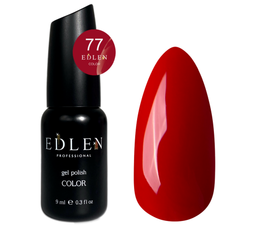 Гель-лак Edlen Color №077 соковитий червоний, 9 мл
