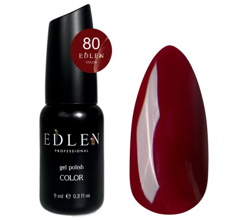 Гель-лак Edlen Color №080 бордово-сливовий, 9 мл