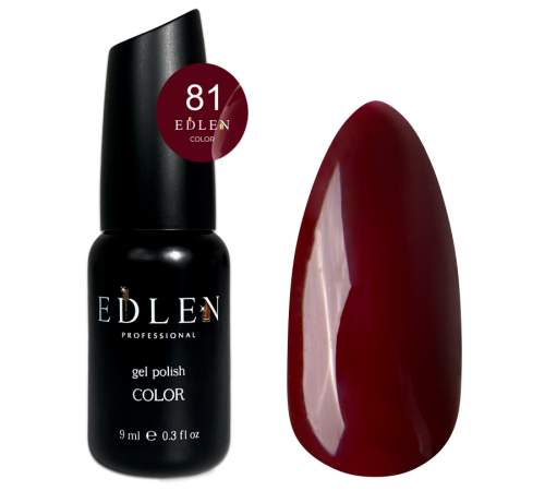 Гель-лак Edlen Color №081 вишневий, 9 мл