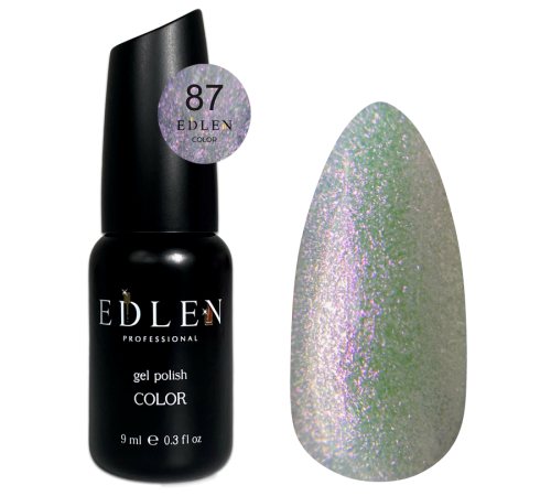 Гель-лак Edlen Color №087 прозорий з фіолетовим шиммером, 9 мл