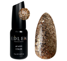 Гель-лак Edlen Color №089 прозорий з золотим пластівцями, 9 мл