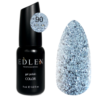 Гель-лак Edlen Color №090 прозорий з срібними пластівцями, 9 мл
